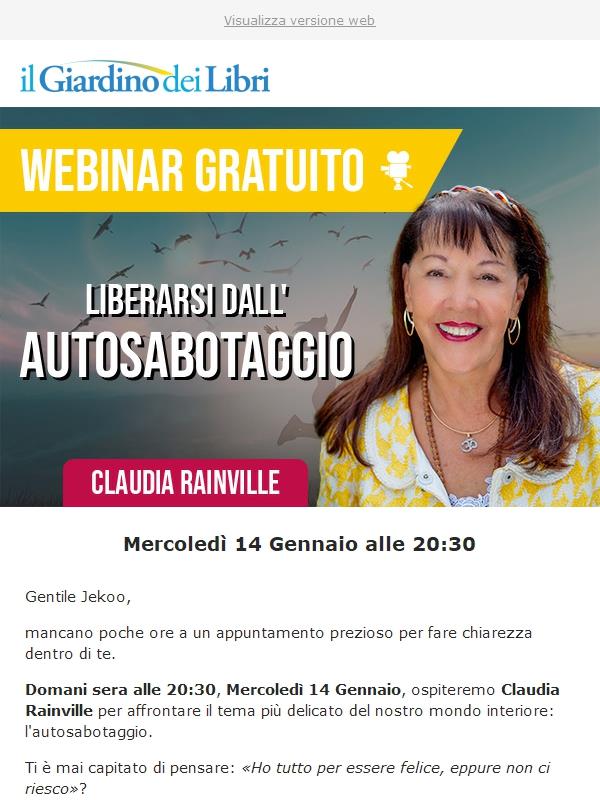 (Claudia Rainville) Domani sera: smetti di essere il tuo peggior nemico