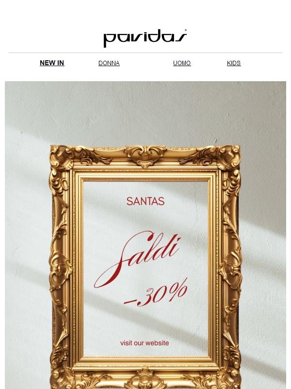 ✨ -30% su Santas: eleganza senza tempo, ora in saldo