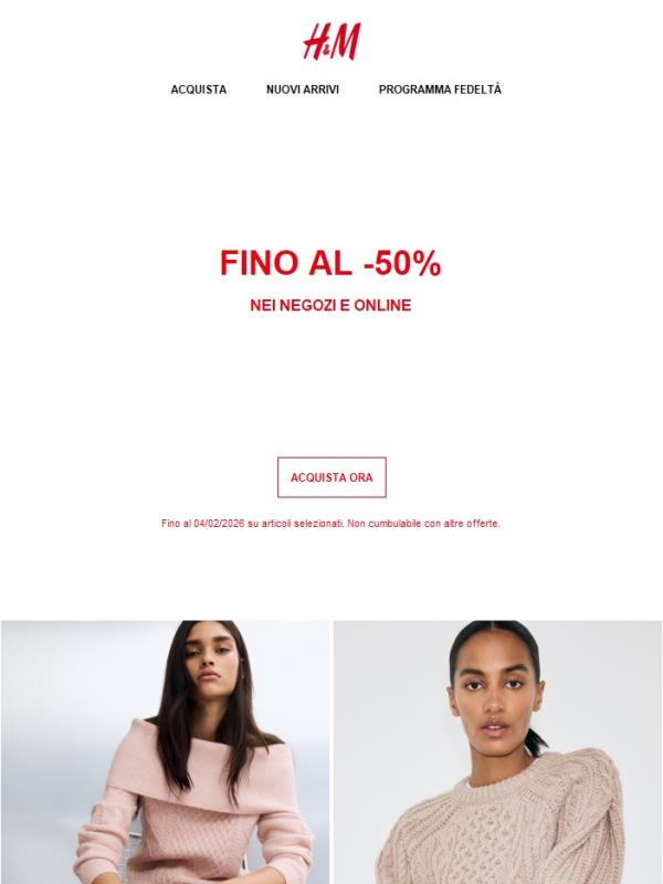 Fino al -50% | Più articoli in saldo