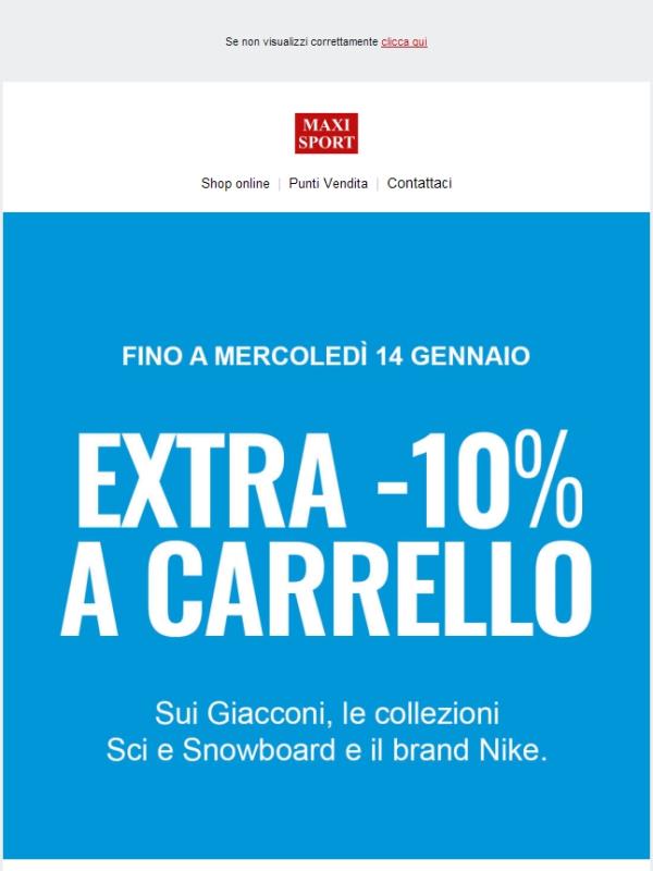 💣 EXTRA -10% sui Maxi Saldi: solo oggi e domani!