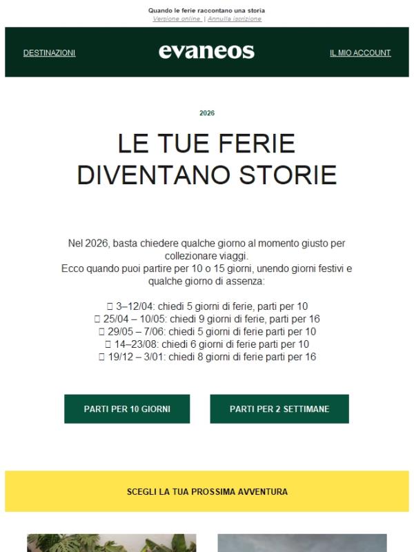 2026: fai più viaggi, chiedi meno giorni