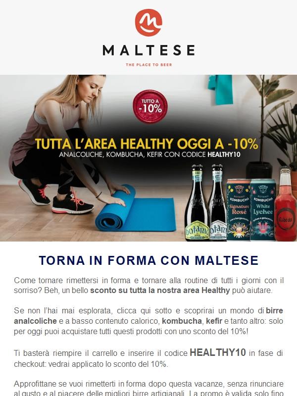 Rimettersi in forma con gusto: sconto 10% sull’area Healthy!