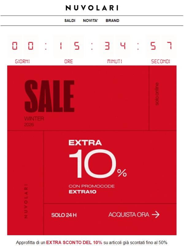 MEGA SCONTI: Extra 10% su articoli già scontati!