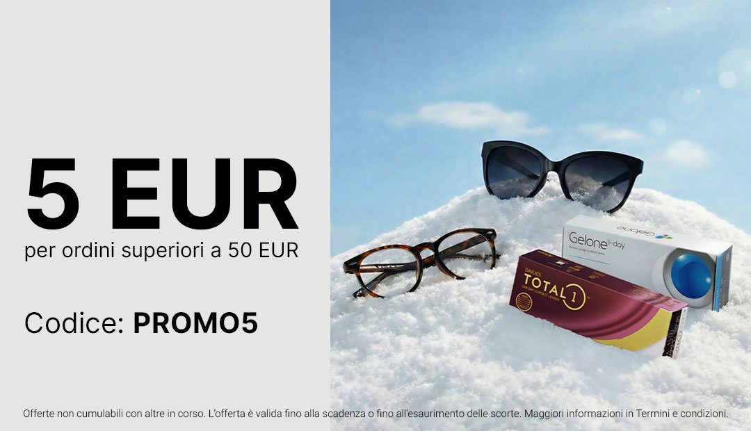 5€ di sconto per ordini superiori a 50€ - codice PROMO5
