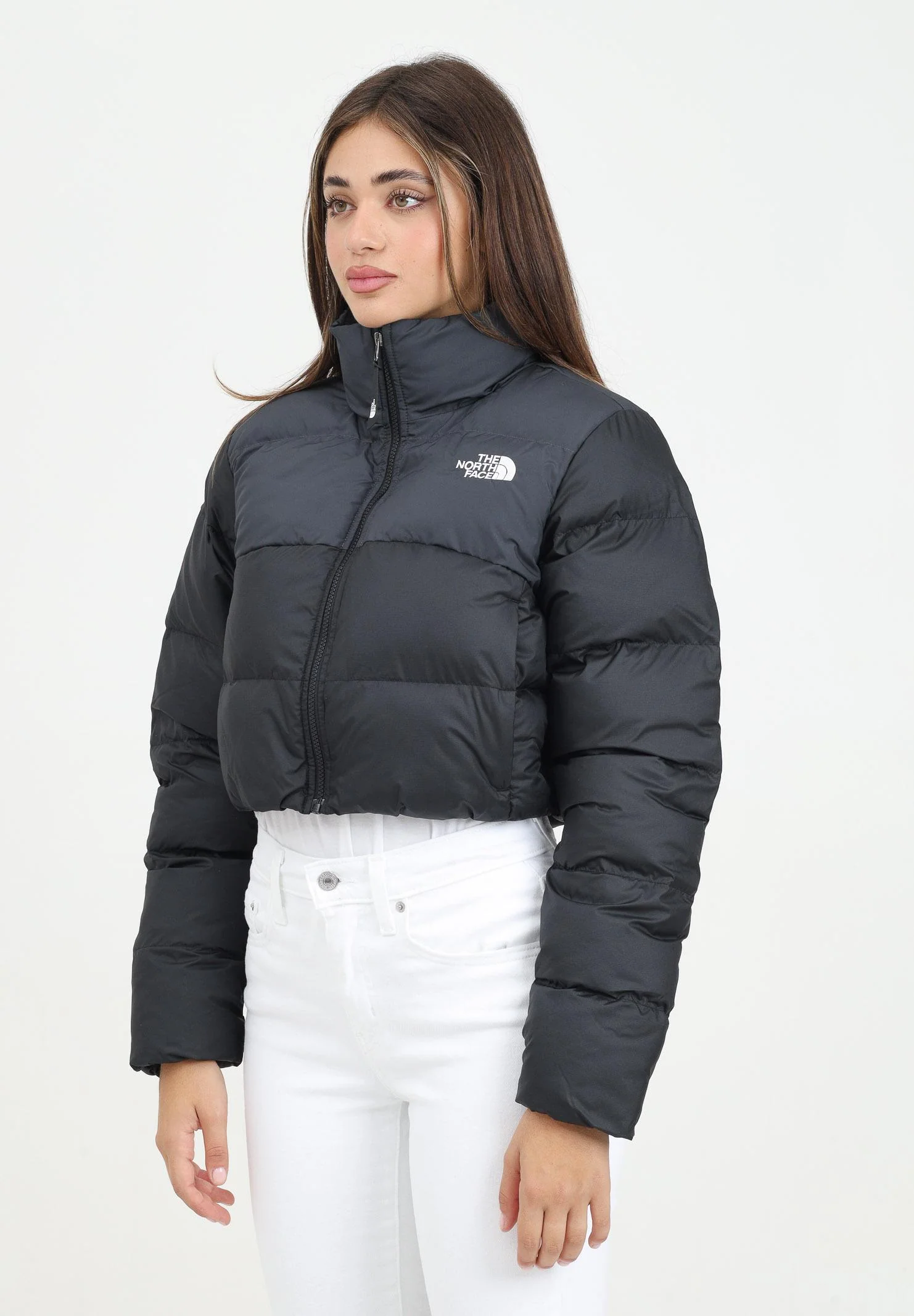 Image of THE NORTH FACE Piumino Cropped Saikuru nero da donna
