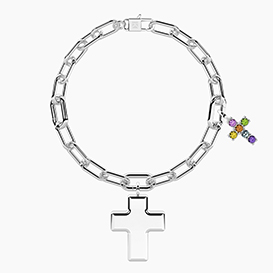 Bracciale BON TON   con ciondoli BELIVE e CROCE MULTICOLOR