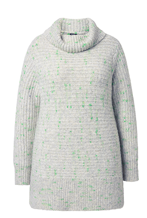 Maglione con effetto Spaceyarn, collo dolcevita e maniche lunghe
