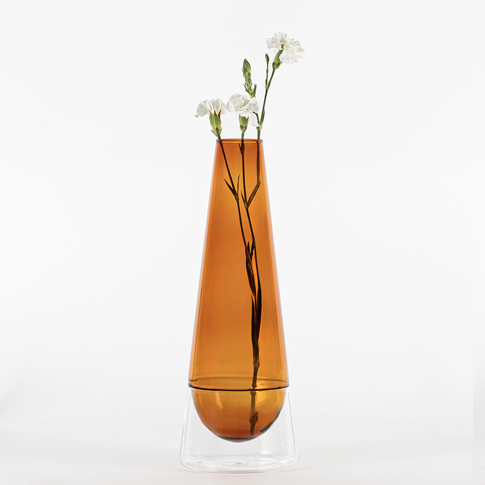 30 cm - Conosfera Borosilicate Glass Flower Vase - Amber