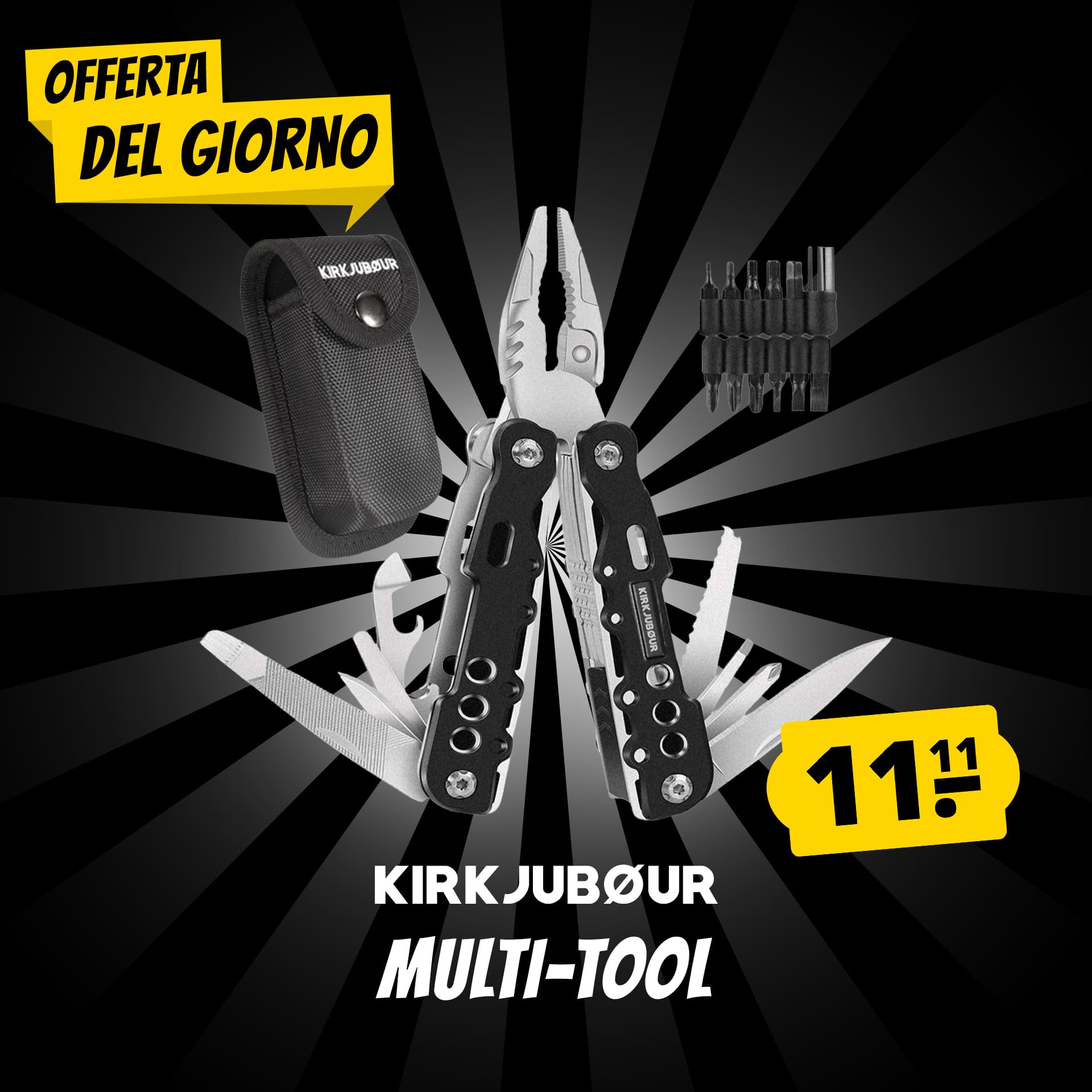kirkjubour hoedur multiutensile 14 in 1 in acciaio inossidabile