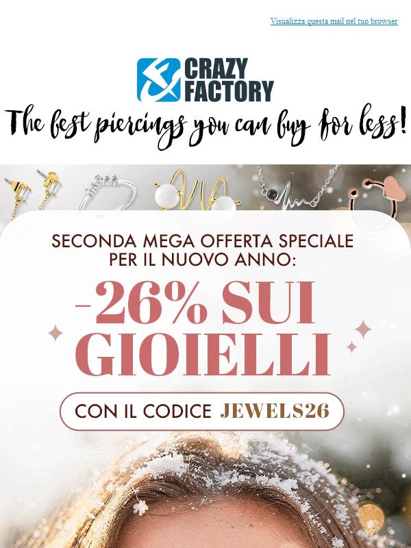 🔔 Promozione di Capodanno Parte II: 26% di sconto sulla bigiotteria,
