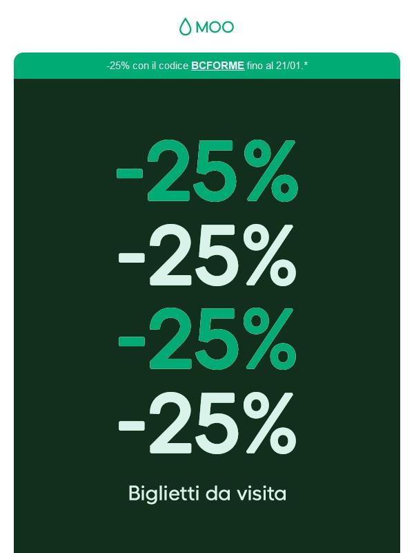 È arrivato! 25% di sconto sui Biglietti da visita 😍