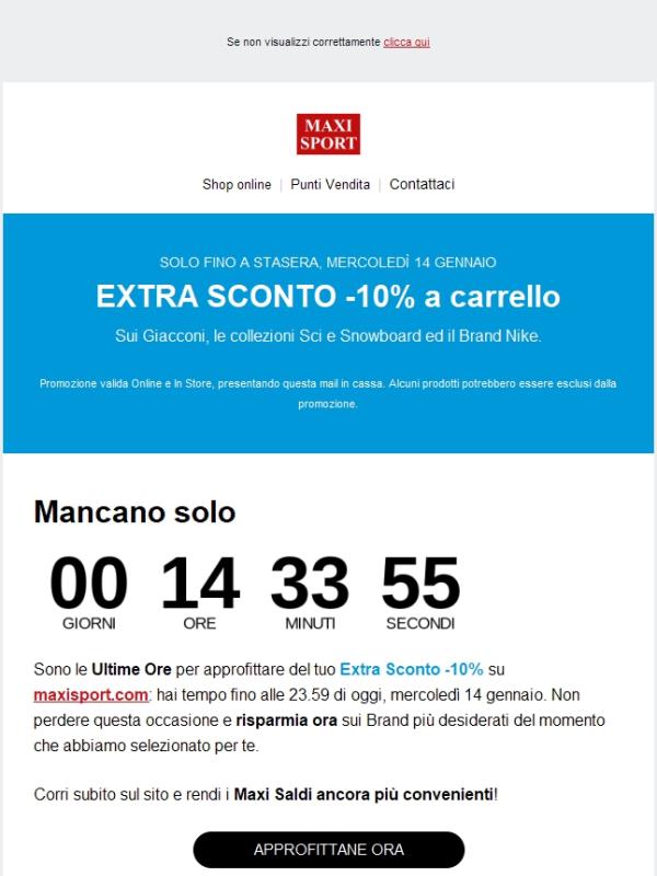 ⏳ ULTIME ORE: il tuo Extra Sconto termina stasera!