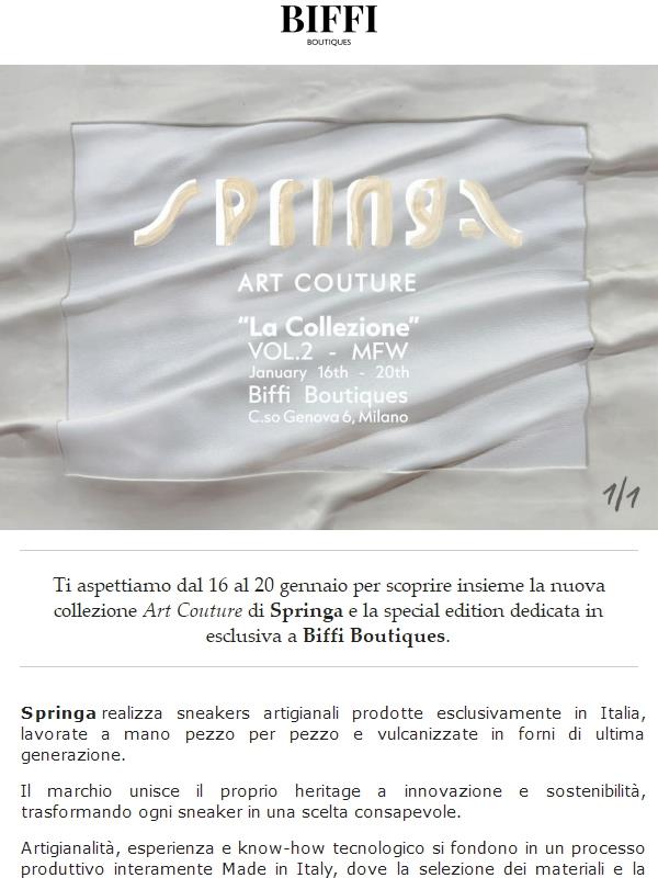SPRINGA Art Couture: vieni a scoprire la Special Edition Biffi Boutiques