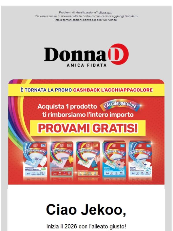 Inizia il 2026 con il colore giusto con il cashback L’Acchiappacolore!