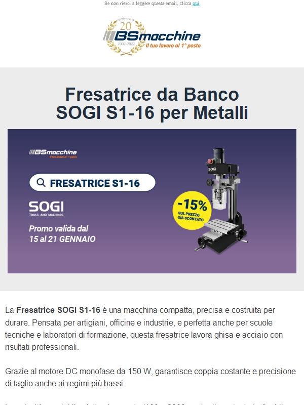 Potenza compatta, precisione assoluta: la SOGI S1-16