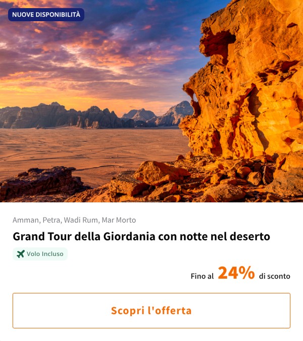Grand Tour della Giordania con notte nel deserto