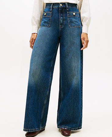 Jeans larghi a vita alta anni '70