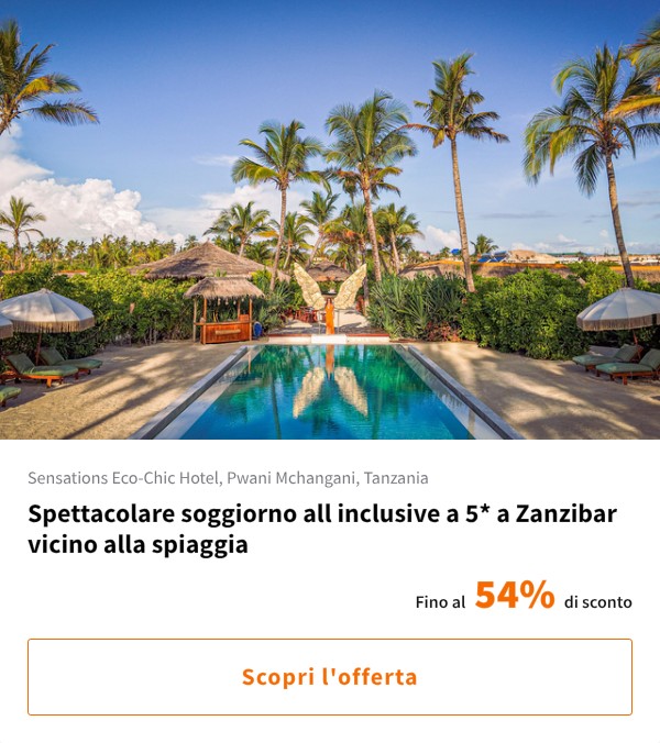 Spettacolare soggiorno all inclusive a 5* a Zanzibar vicino alla spiaggia