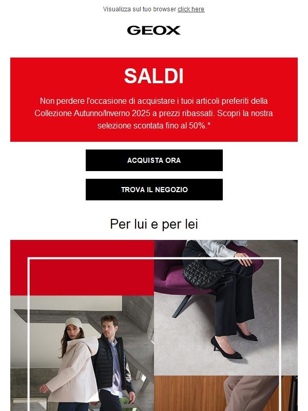 Non perderti gli ulteriori ribassi Geox con sconti fino al 50%! ✨