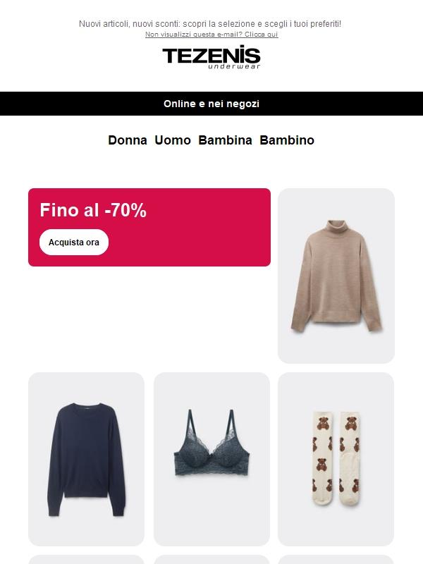 Ancora più SALDI: fino al -70% 💥