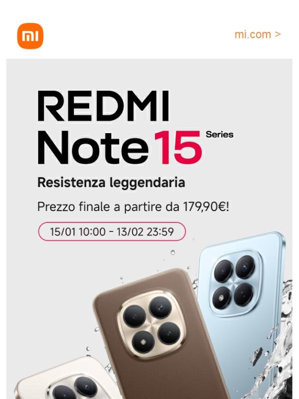 REDMI Note 15 Series disponibile ora!
