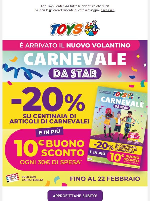 🎉 -20% sui prodotti Carnevale da Toys Center!