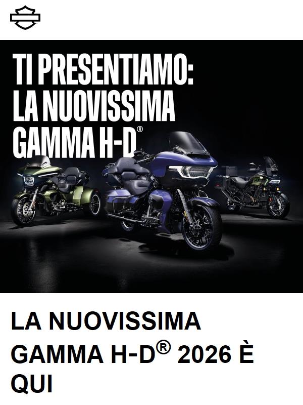 È ora disponibile l’intera nuova gamma H-D® 2026.