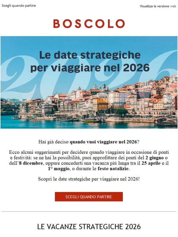 Tutti i ponti del 2026