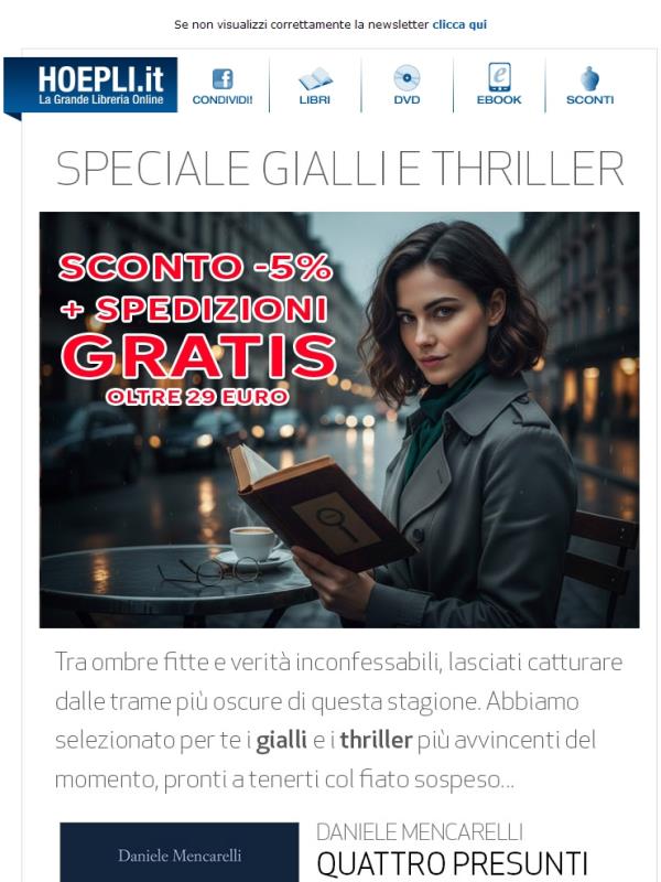 Chi sarà  l'assassino? Gialli e Thriller da non perdere, i consigli dei librai!