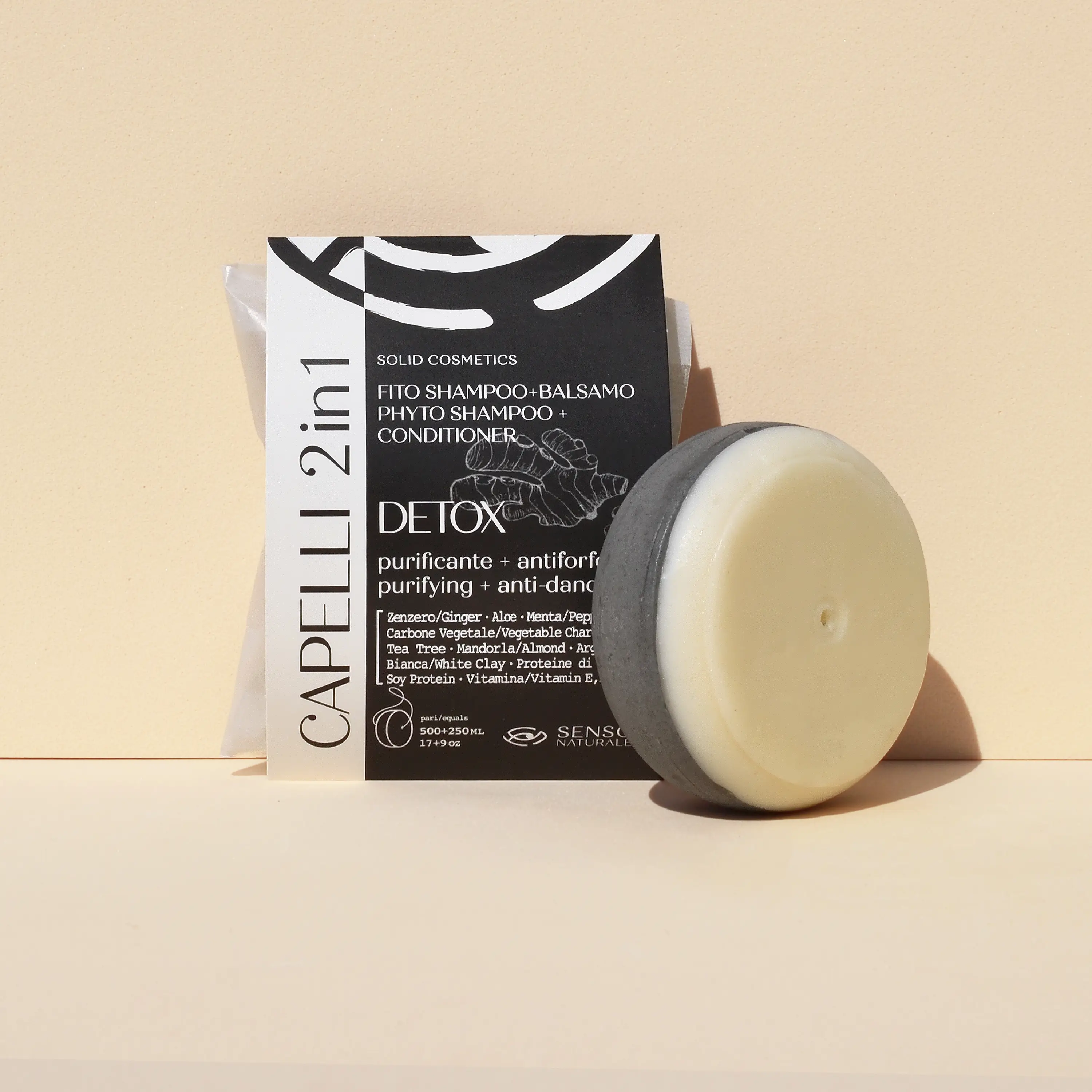 Image of Fito Shampoo e Balsamo Solido DETOX - 2 in 1 per Capelli e Cute Grassa