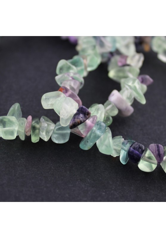 Image of Bracciale CHIPS Fluorite Mista Arcobaleno Braccialetto Cristalli Minerali Gioielli