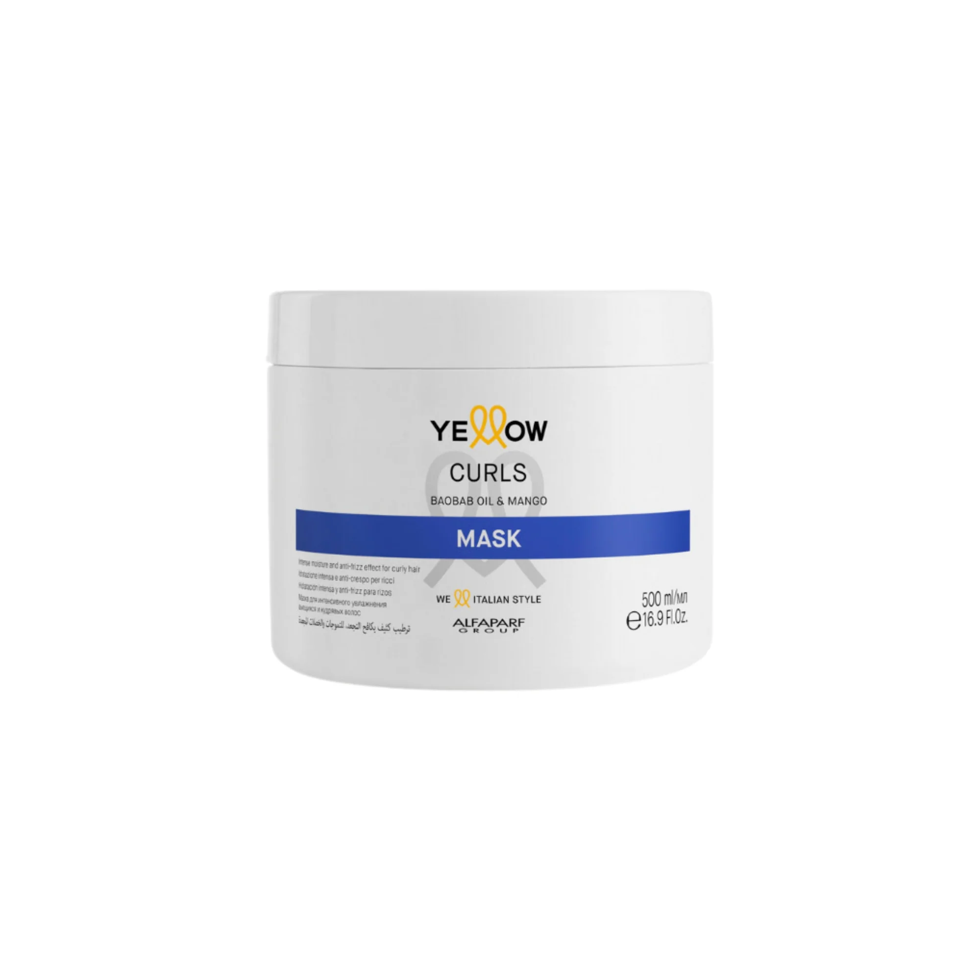 Image of ALFAPARF YELLOW Curls Mask, Maschera Anti Crespo Capelli Ricci 500ML