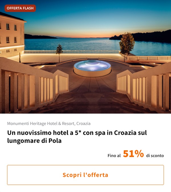 Un nuovissimo hotel a 5* con spa in Croazia sul lungomare di Pola
