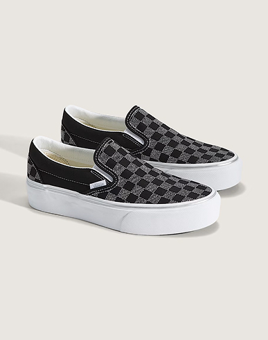 Classic Slip-On Platform Checkerboard Shoe