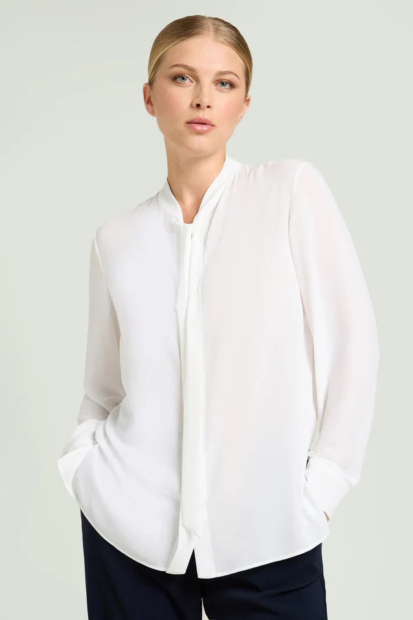 BLUSA IN DOPPIA GEORGETTE CON SCIARPINA