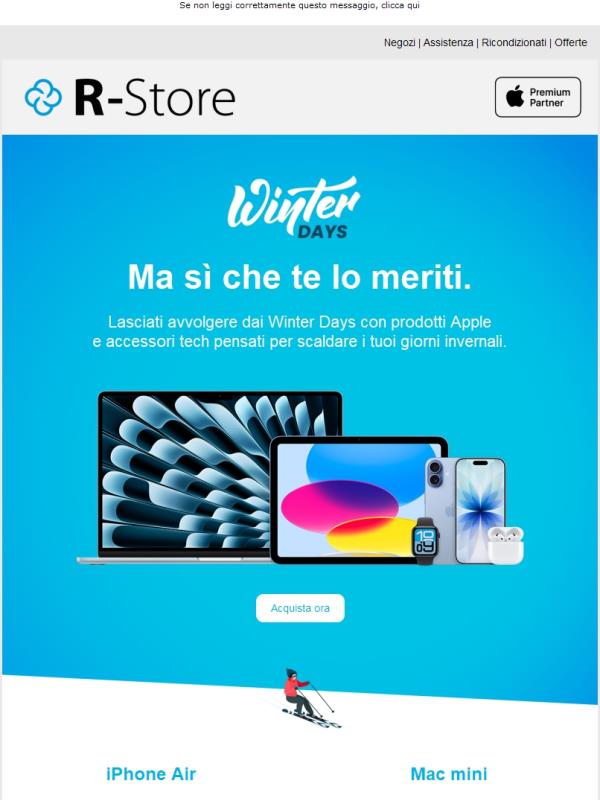 Winter Days: il momento giusto per scegliere il tuo device Apple!