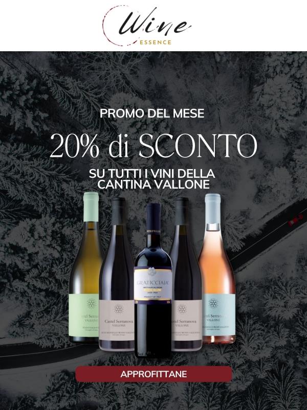 Wine Essence - Promo del mese 🍷 –20% su tutti i vini della Cantina Vallone