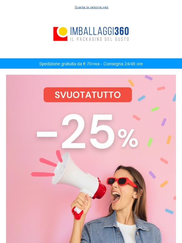 🎉 Offerta imperdibile: -25% fino a esaurimento scorte