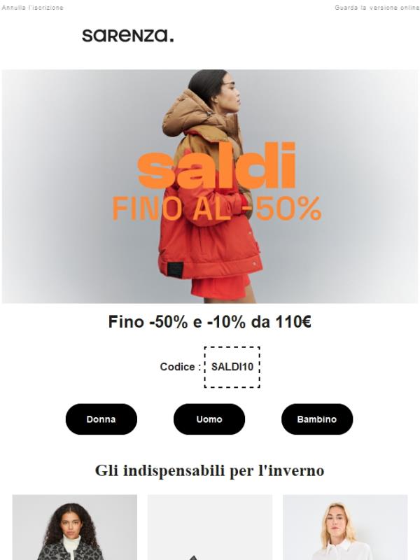 Fino al -50% sui nostri indispensabili invernali ❄️
