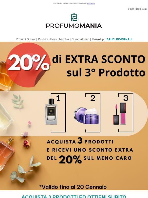 ❄️Acquista 3 Prodotti 🔜 Extra Sconto del 20% sul meno caro🛒