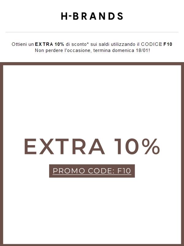 Extra 10% sui saldi FW25