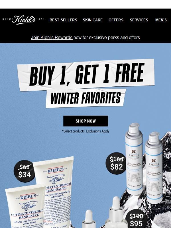 Starts Now: Buy 1, Get 1 FREE Winter Favorites!