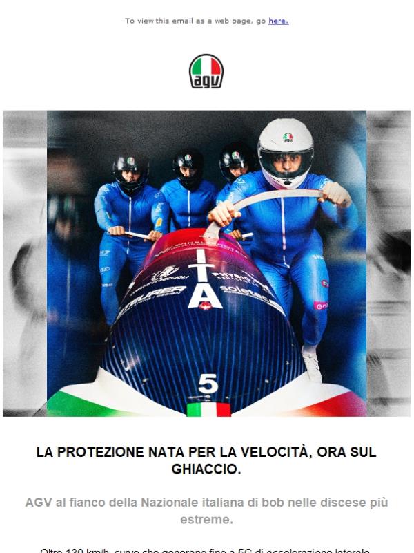 Sul ghiaccio, come in pista: la Nazionale di bob sceglie AGV.