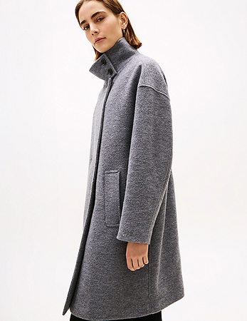 Cappotto relaxed fit in misto lana