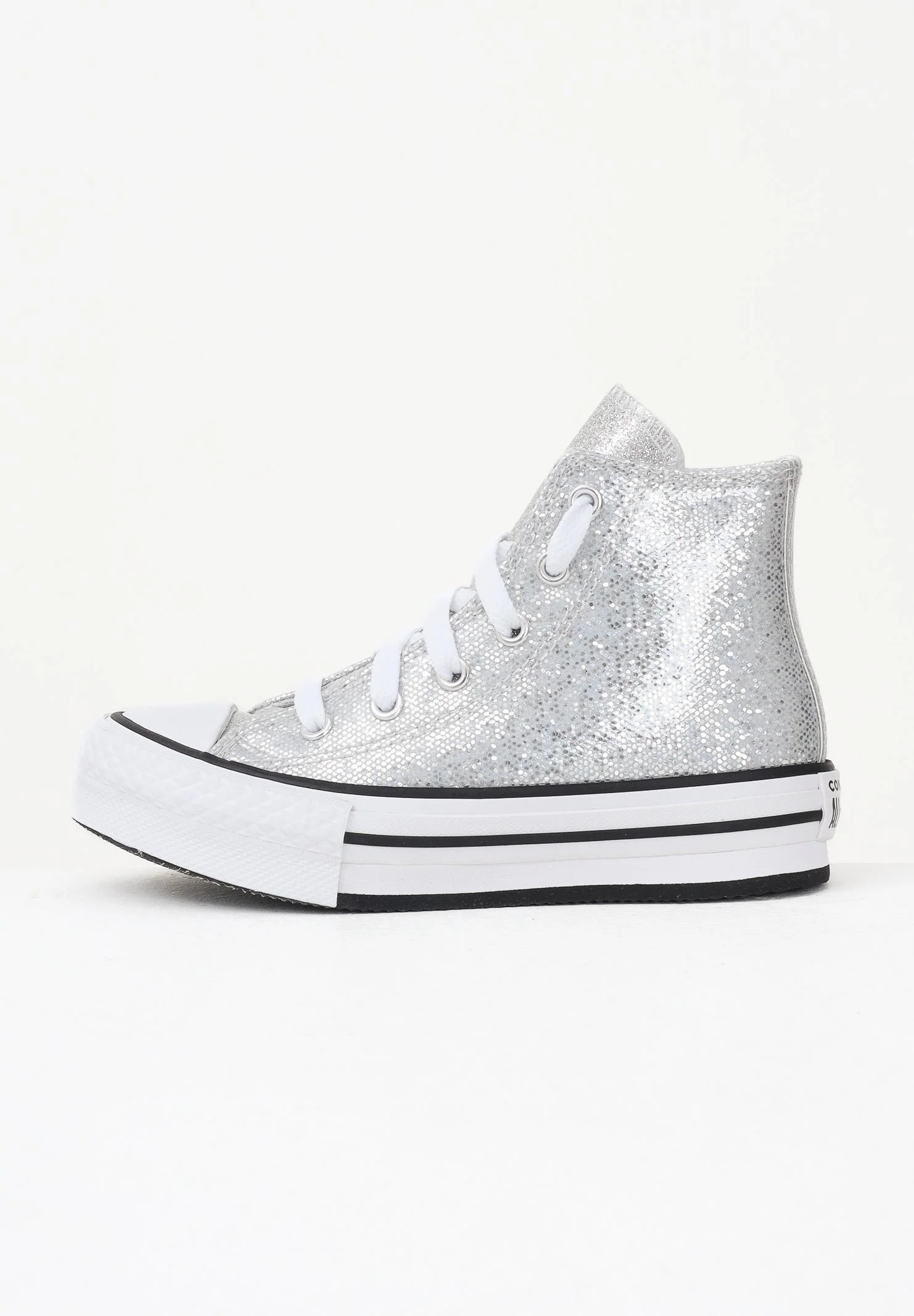 Image of CONVERSE Sneakers Chuck Taylor All Star Lift Platform Disco Glitter argento da bambina