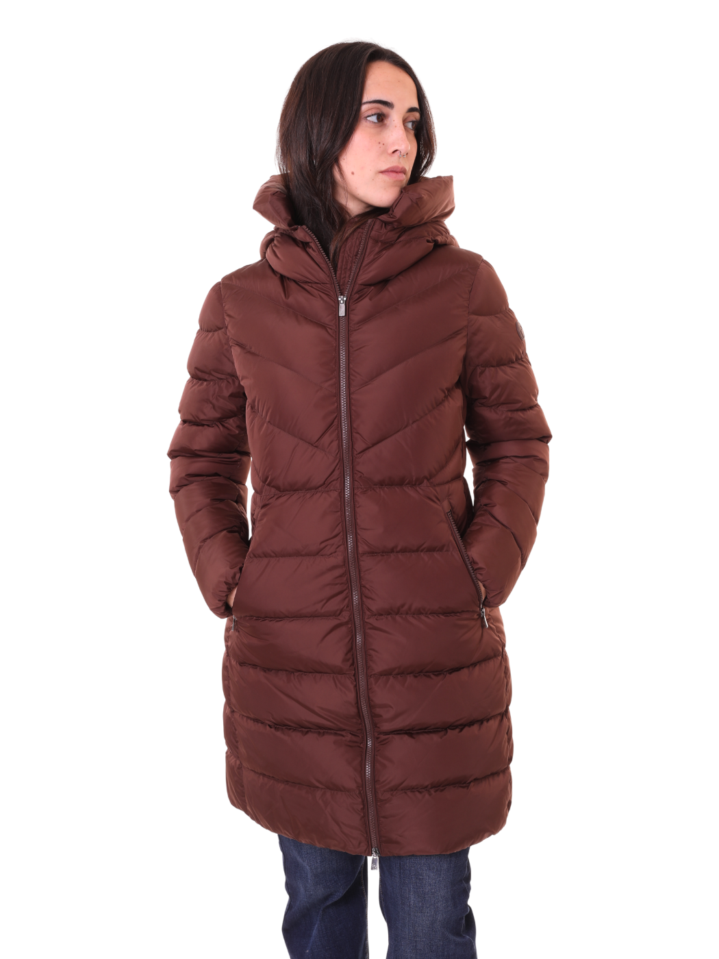 CIESSE PIUMINI REBECCA LONG JACKET WITH FIXED HOOD