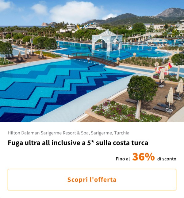 Fuga ultra all inclusive a 5* sulla costa turca