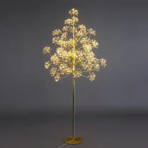 Albero Faggio con 1568 Micro Led Luce Calda Altezza 180 cm Tronco e Rami Colore Oro