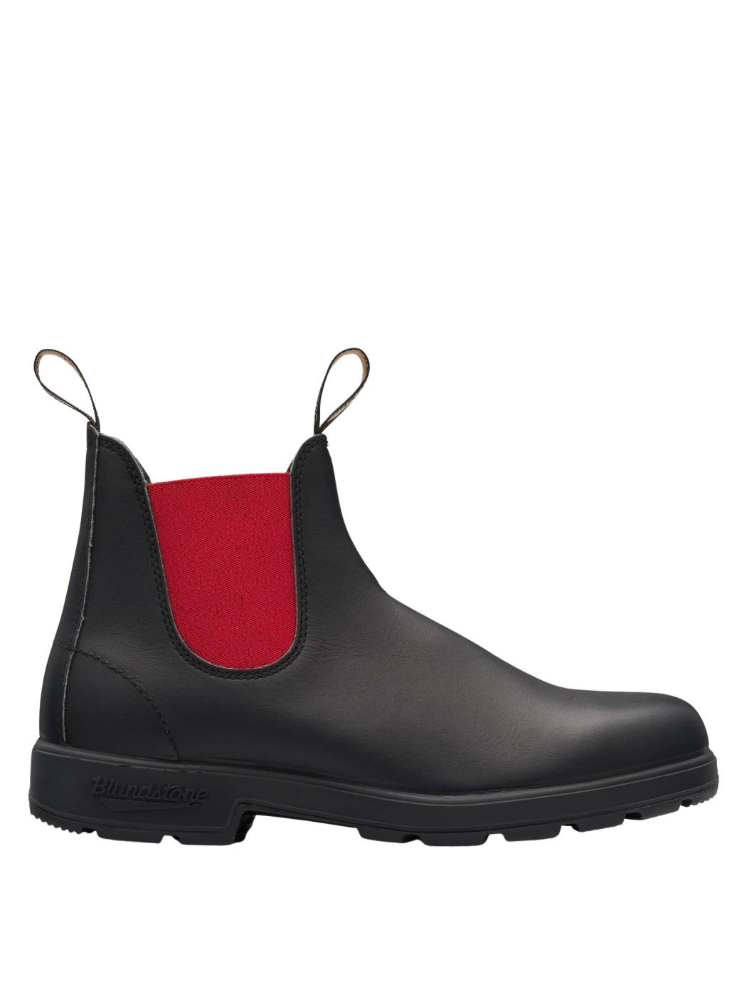 BLUNDSTONE #508 BLACK LEATHER & RED ELASTIC