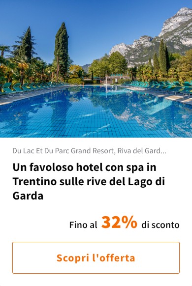 Un favoloso hotel con spa in Trentino sulle rive del Lago di Garda